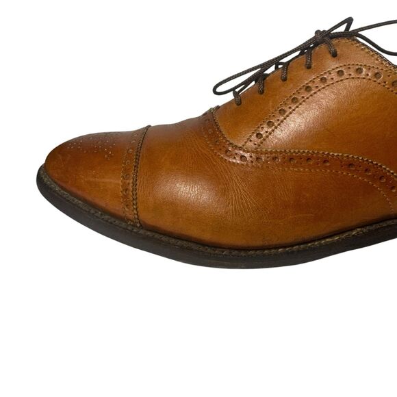 Vtg ALDEN 911 Medallion Tip Calfskin Leather Shoes Oxfords Size 11 D